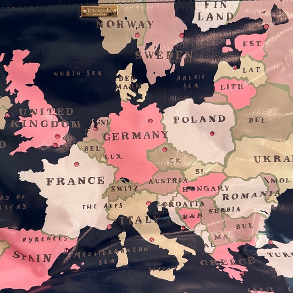 KATE SPADE “Going Places” Francis Map Leather Tote - Picture 11 of 11